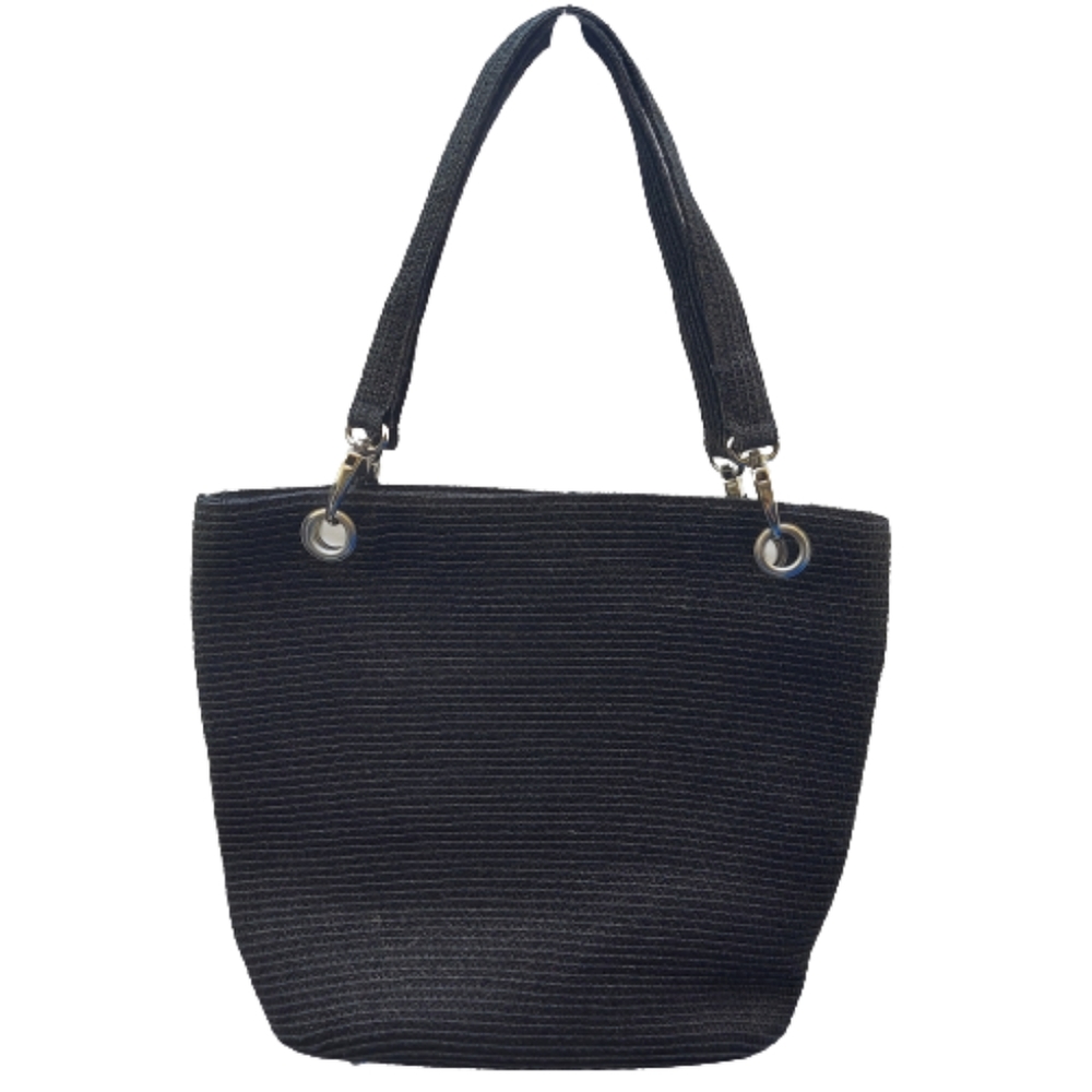 Magid Black Paper Straw Tote Handbag - Picture 2 of 10